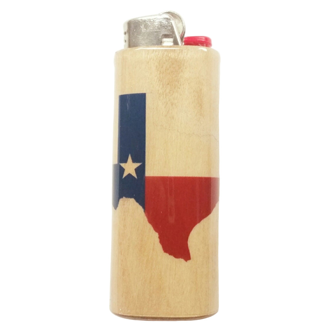 Lighter with Texas flag design on a white background