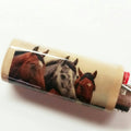 Cigarette case with images of horses on a white background