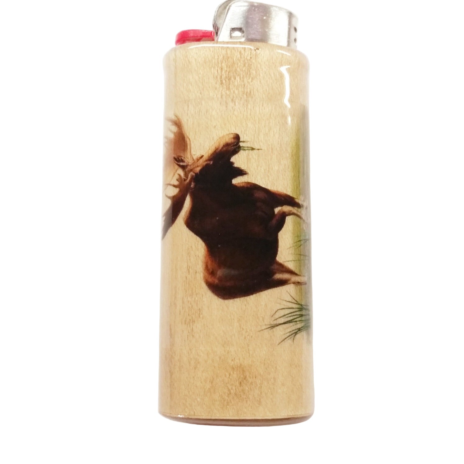 Lighter with a moose design on a white background