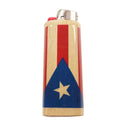 Lighter with a design resembling the Puerto Rican flag on a white background