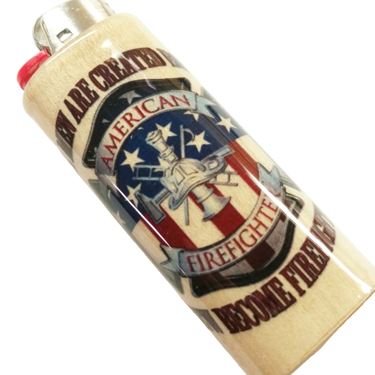 Lighter with American Firefighter design on a white background