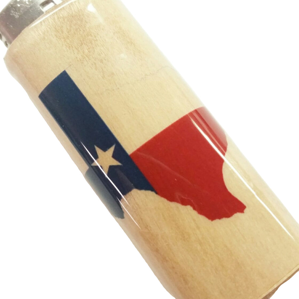 Lighter with a Texas flag design on a white background