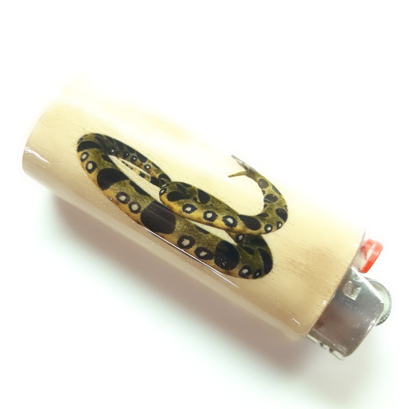 Lighter with a snake design on a white background