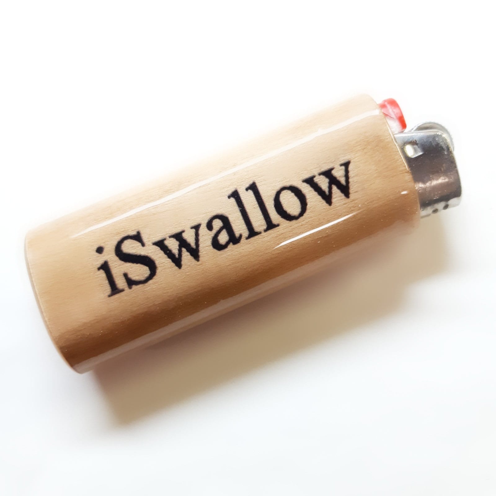 Lighter with 'i Swallow' branding on a white background