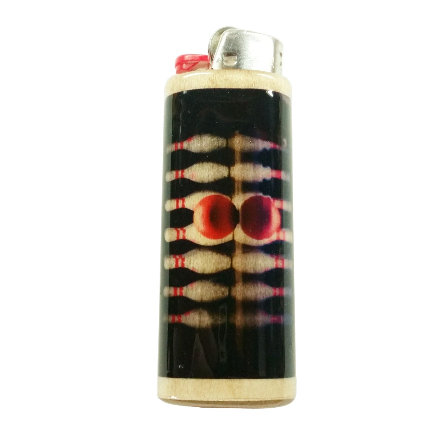 Lighter with a bowlers cover on a white background