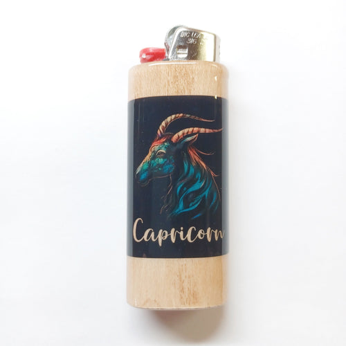Lighter with Capricorn design on a white background