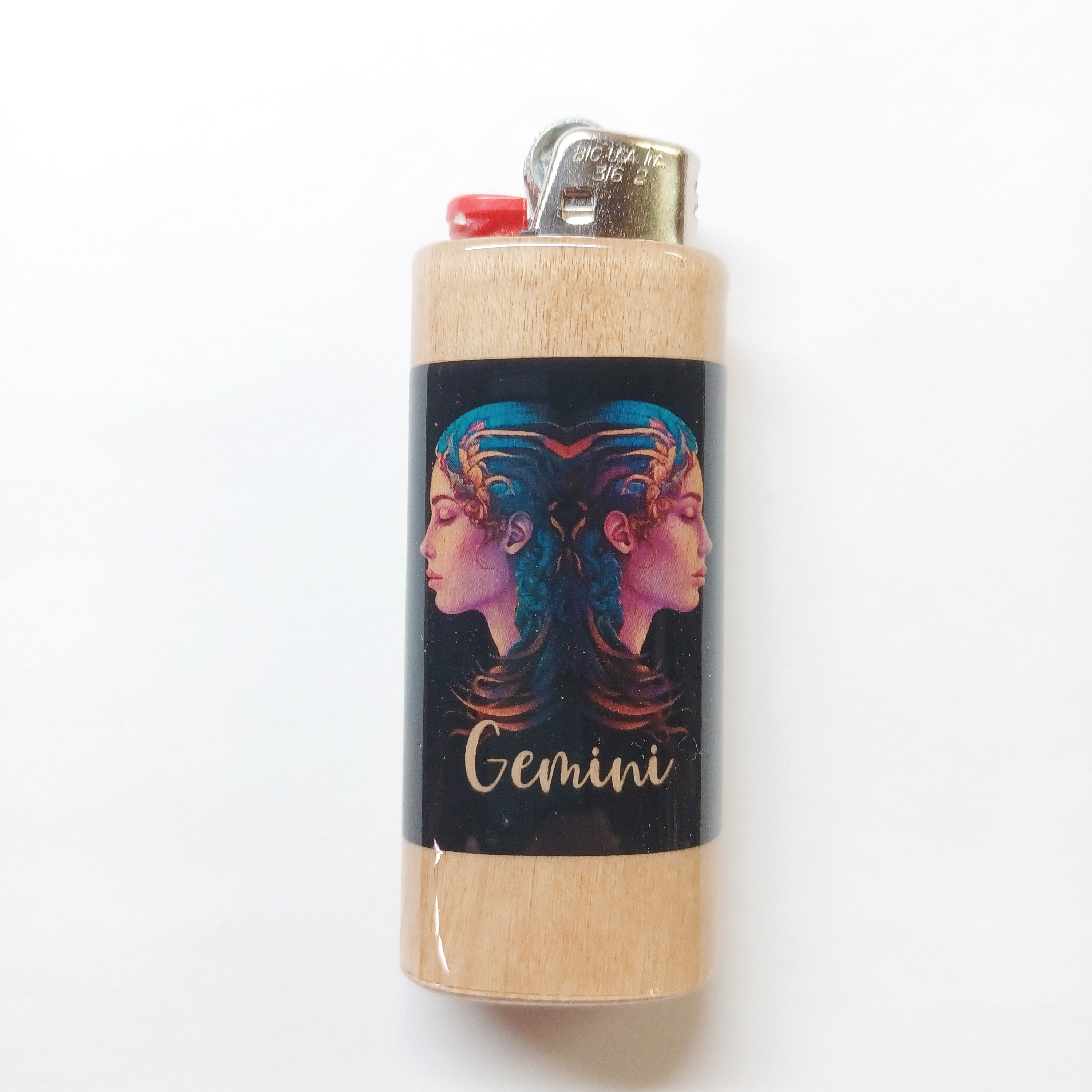 Lighter with Gemini design on a white background