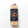 Lighter with a colorful lion design and 'Leo' text on a white background