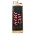 Lighter with 'BABY GIRL' text on a black background