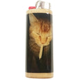 Funny Cat Smoking Joint Stoner Cat Fits Bic Lighters Case Holder Sleeve Cover