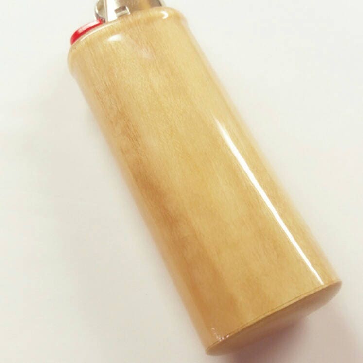 My King Fits Bic Lighters Wood Holder Cover Sleeve Case