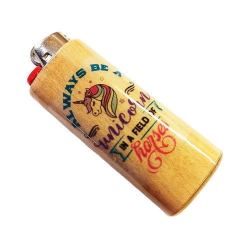 Lighter with colorful design on a white background