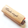 Beige lighter with 'Kinda single' text on a white background
