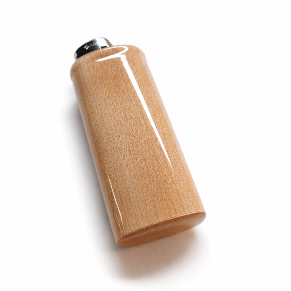 Siamese Cat Smoking Cigarette Wood Lighter Case For Bic Lighters Animal Art Design